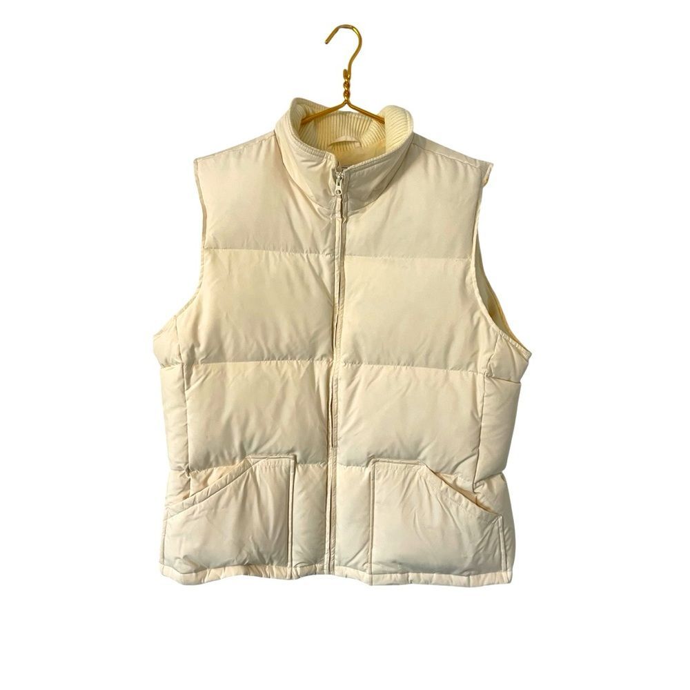 Old Navy Ivory Puffer‎ Down Collar Full Zip Vest, Size XXL